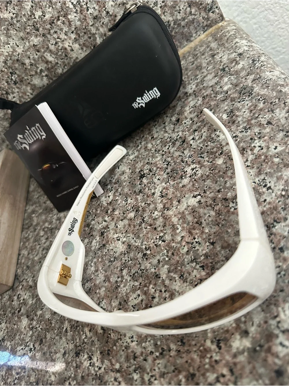 The Swing White Sports Sunglasses with Amber Lenses